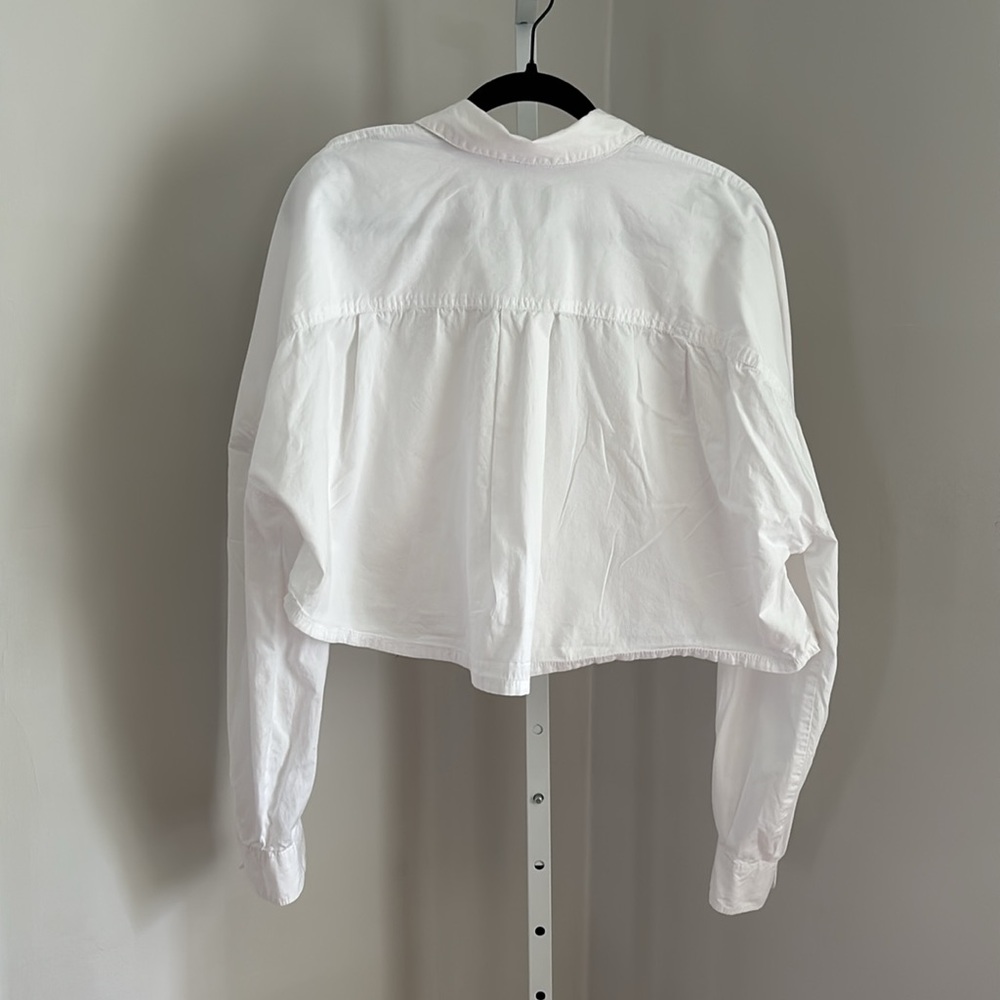 Urban Outfitters BDG Corey Cropped Button-down Shirt Classic White Size Large - Picture 5 of 7